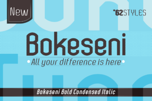 Bokeseni Bold Condensed Italic Typeface